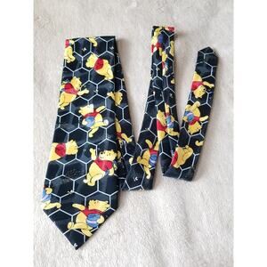 DISNEY Winnie The Pooh Men's Tie Polyester Made in Korea 90s Vintage Collectible
